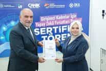 canik belediyesiyle yapay zeka ogrenen kadinlarin sertifika coskusu
