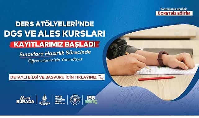 ibb ders atolyelerinde ucretsiz ales ve dgs kurslari basliyor